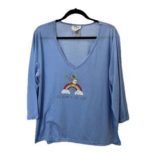 Disney Off to Sleep We Go Munki Munki Nite Nite Kermit the Frog PJ Top Size XXL